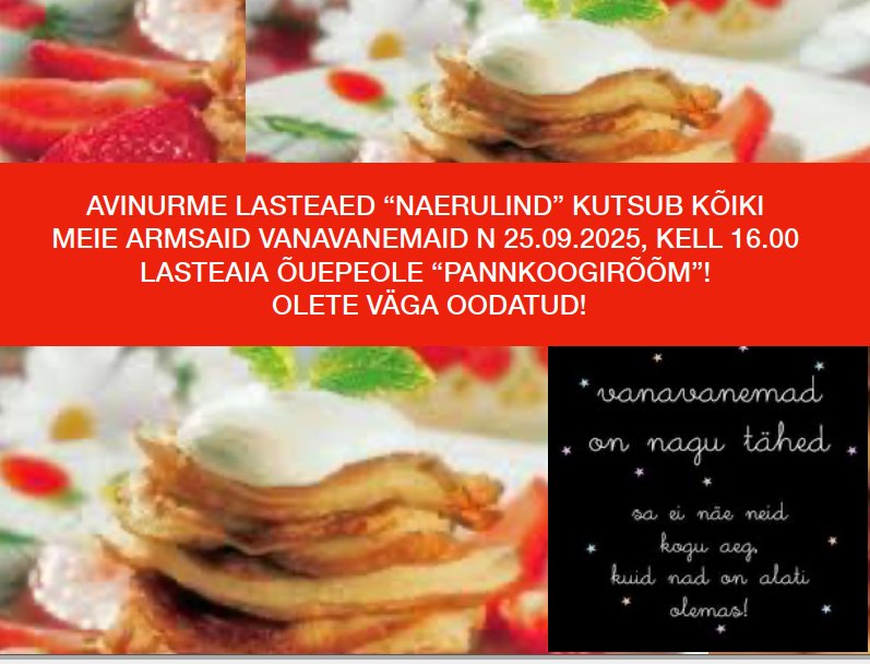 Sügise sünnipäeva ja vanavanemate päeva tähistame lasteaias