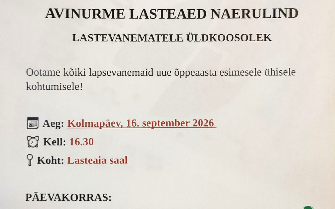 Lastevanemate üldkoosolek 2026